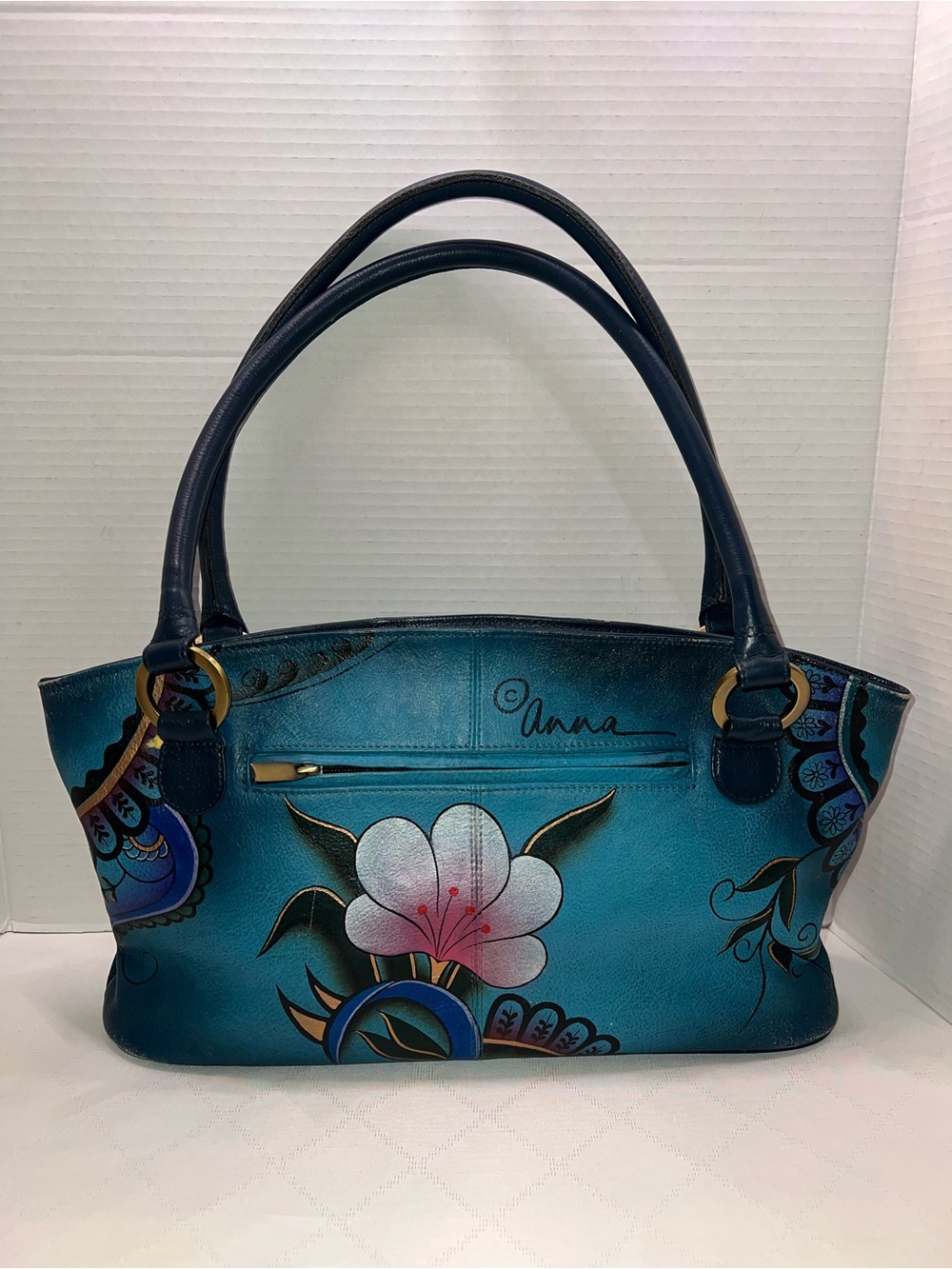 🌺Anna by Anuschka Hand Painted Leather Wide Tote